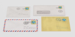 Certified Mail International Service Realistic 3D Render of Paper Envelopes